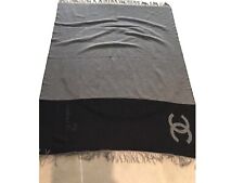 Superbe Et Authentique Grand Plaid Laine Cachemire Chanel Parfait État 