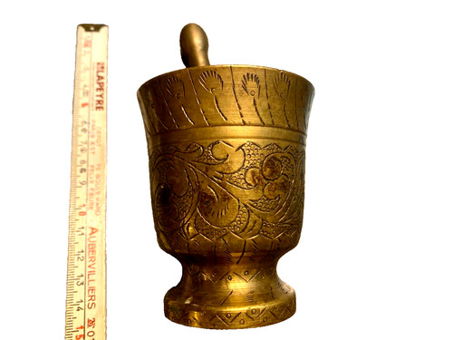 Ancien petit mortier bronze - petit,