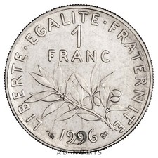 France 1 Franc Semeuse 1996 nickel BU FDC Brillant Universel Pièce de monnaie 