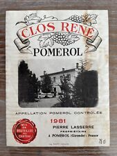 Étiquette Clos René 1981 - Pomerol - 75 cl