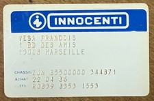 CARTE INNOCENTI SCOOTERS LAMBRETTA AUTOMOBILE TÉLÉCARTE SCHEDA PHONECARD CARTA