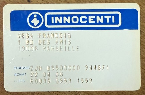 Carte innocenti scooters - innocenti,