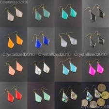 Pierre précieuse naturelle tranchée goutte guérison Reiki plaqué or 18...