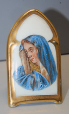 -PORTRAIT SAINTE VIERGE PETITE PLAQUE PORCELAINE LIMOGES A POSER VITRINE     D