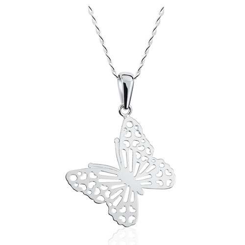 Collier papillon argent - papillon, en