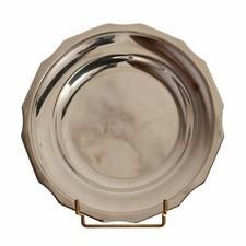 Assiette de Présentation en Métal Argenté 22cm Poinçon d'Orfèvre XXe