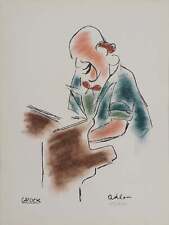 Michel ADLEN : Grock le pianiste, Lithographie originale signée