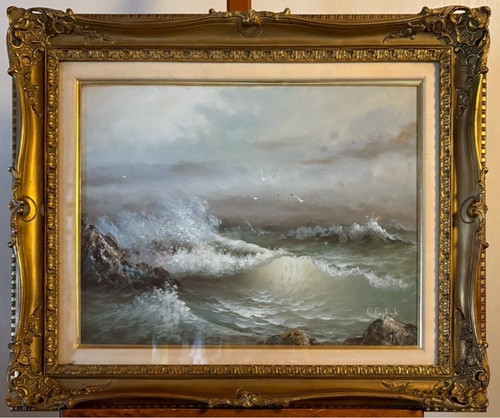 Tableau huile paysage marin