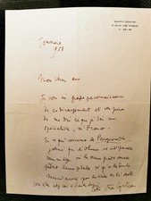 LETTRE AUTOGRAPHE SIGNEE JEAN Cocteau  Toussaint 1958 avec enveloppe 