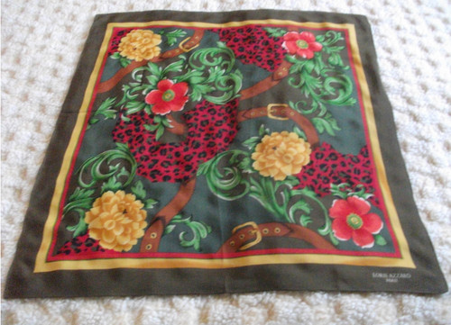 Ancien foulard carré - de, soie
