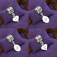 Personnalisé Breloque Avec Gravé 925 Sterling Argent Mini Étiquette pour Europe