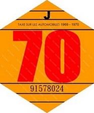 vignette fiscale 1970 pour intérieur pare-brise RENAULT PEUGEOT CITROEN ALFA DAF