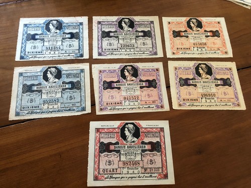 Lot billets de loterie - de,