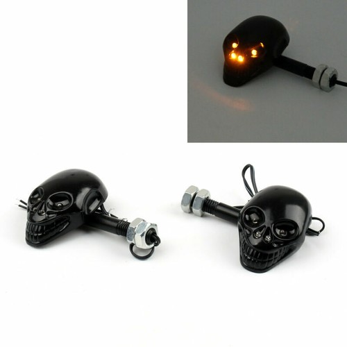 Moto skull head clignotants - moto,