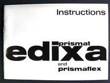 MODE D'EMPLOI / INSTRUCTIONS FOR USE : WIRGIN EDIXA PRISMAT / PRISMAFLEX - 12 66