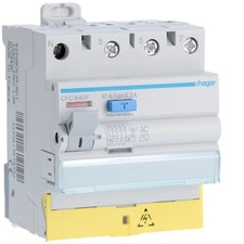 Interrupteur différentiel Hager 3P+N 40A 300mA Type-AC à vis - CFC840F