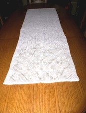 Chemin de table grain d'orge en lin blanc