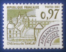 France - 1982 Precancelled Castles 0.97 ₣ Tanlay Castle used (350) -