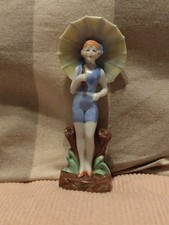 Porte Épingle à Chapeau Porcelaine Baigneuse Art Déco 1930  Signé Rare 