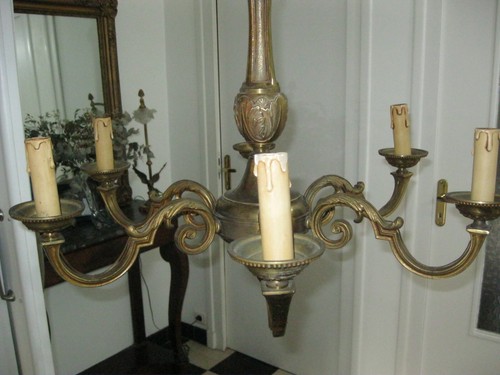 Imposant ancien lustre feux - lustre,
