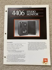 Vintage Original JBL 4406 Studio Monitor Speaker Brochure manual hifi - RARE!!