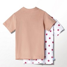 Adidas Original Bébé Enfants Fille T-Shirt Lot S14371 Blanc Rose Étoiles 03 68
