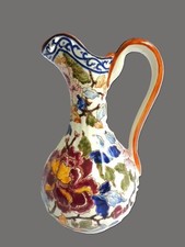 Broc en Faïence de GIEN décor Pivoines  H 24,5cm  /  Pichet Normand
