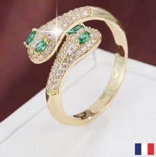 Bague serpent yeux vert -