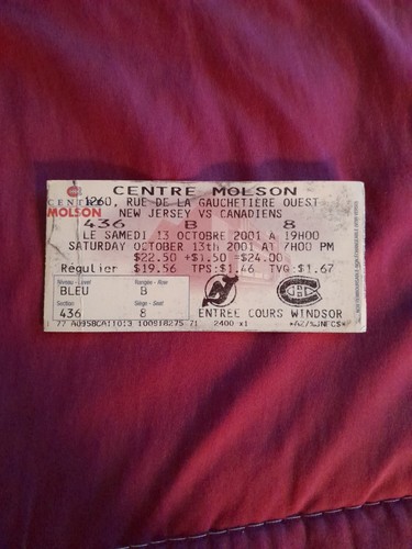 Billet vintage nhl hockey - nhl, sur