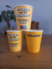 3 gobelets ricard en carton différents