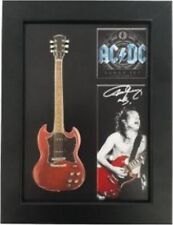 AC/DC ANGUS YOUNG CADRE GUITARE MINIATURE Red SG Signature Photo Hard Rock Metal
