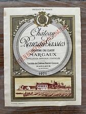 Étiquette Château Rauzan Gassies 1971 - Margaux - Format bouteille