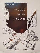 LANVIN Vintage Print Ad !! " Luxury Gifts "