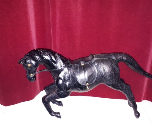 Large leather covered horse - large,
