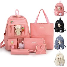 Lot de 5 sacs à dos d'école pour enfants filles garçons collège voyage décontracté grande capacité sac