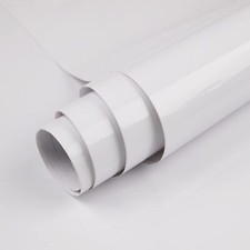 Papier Adhesif pour Meuble Blanc Glossy Rouleau Film Autocollant Meuble Décor...