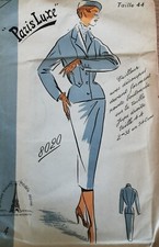 8020 PATRON PARIS LUXE VINTAGE FRENCH PATTERN JUPE VESTE POINTE  BOUTONNEE T 44