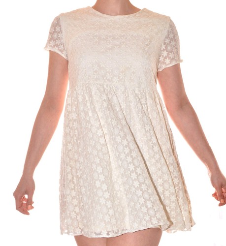 Robe évasée crème uni - crème,