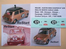 RS106 AUSTIN MINI COOPER n°109 Rallye Monte Carlo 1965 decal ReStart 1/43 Norev