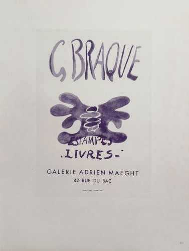 Georges braque affiche 1958 - affiche,