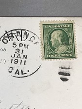 1911 Ben Franklin Green 1 Cent