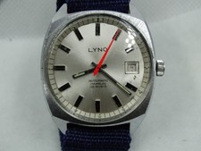 VINTAGE LYNO  DATE WATCH  AUTOMATIC INCABLOC  25 RUBIS NOT WORKING 