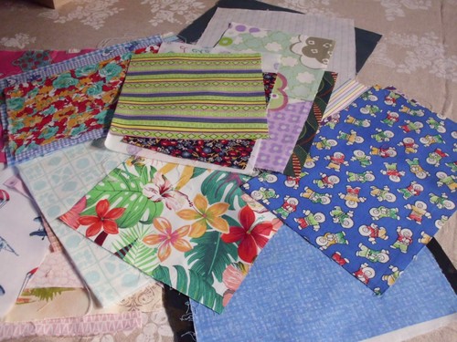 Lot petits coupons tissu - de,