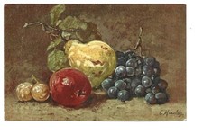 FANTAISIE - ILLUSTRATION E. MURATON - NATURE MORTE - FRUITS