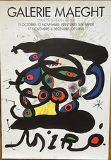 Affiche lithographique exposition Miro à la Galerie Maeght en 1971