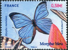 Timbre - FRANCE - Morpho bleu