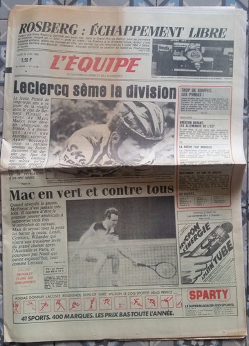 Equipe journal 6 - l'equipe, 24/6/1985
