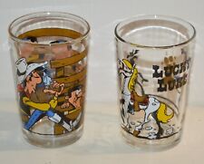 Lot 2 verres moutarde LUCKY LUKE BD DARGAUD MORRIS vintage DUCROS 1984