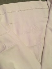 Drap Ancien En Lin Brodé Linge Blanc De Maison Lit