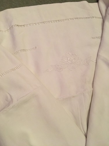 Drap ancien lin - ancien, brodé